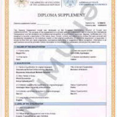 Buy PHD Honorary Doctorate Degree From the Azerbaycan Dövlet Iqtisad Universiteti