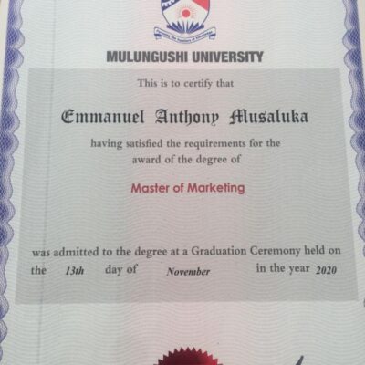 Buy  Transcript Certificate Degree From the Mulungushi University