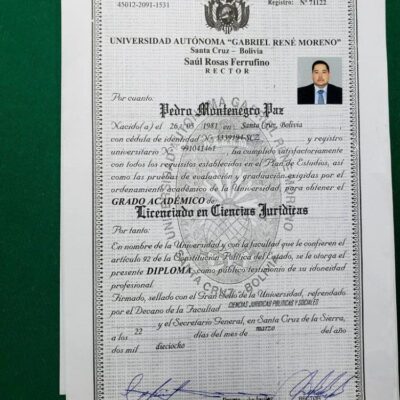 Buy Diplom Degree From the Universidad Autónoma Gabriel René Moreno