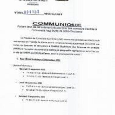 buy Master Degree from the Université Nazi Boni