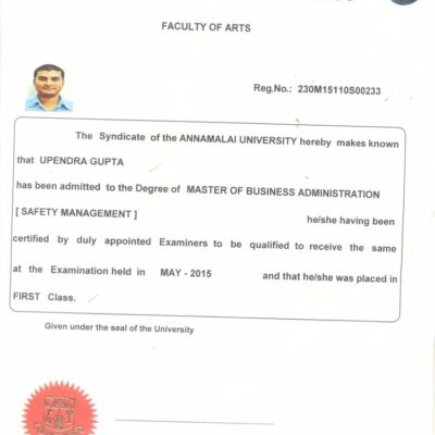 Buy Professorship Honorary degree from The Annamalai University