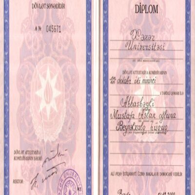 Buy Transcript Certificate from the Baki Dövlet Universiteti