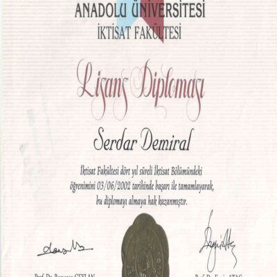 Buy Master Degree from the Anadolu Üniversitesi