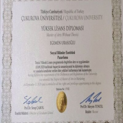 Buy Transcript Certificate from the Çukurova Üniversitesi