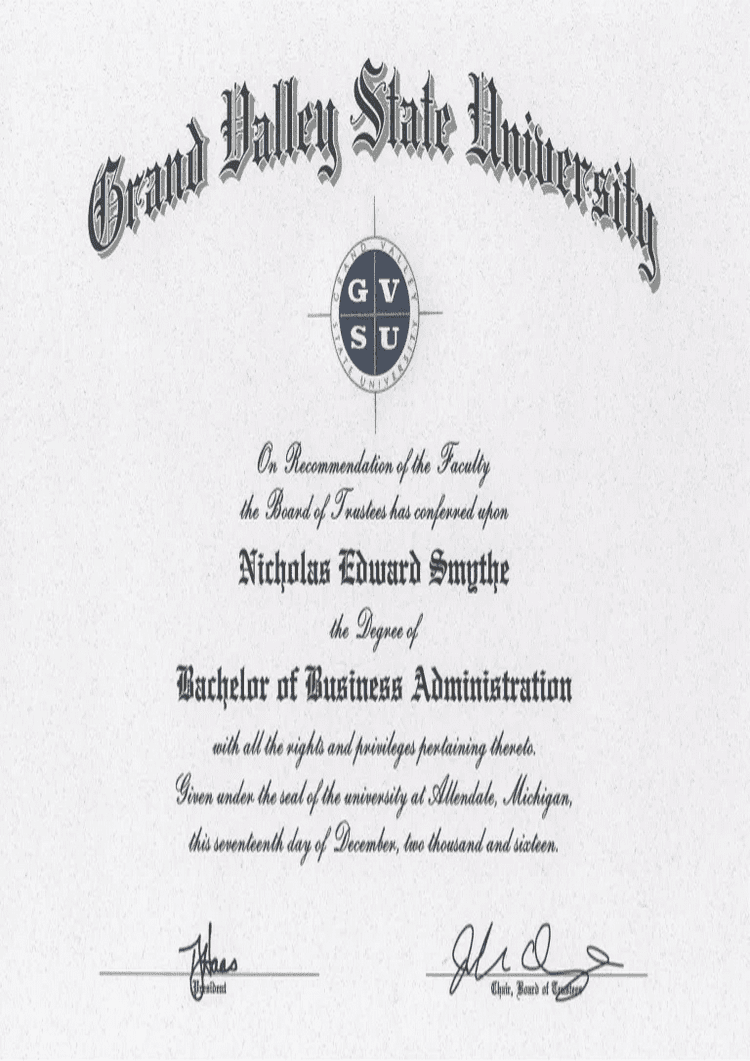 Buy college degree from The Grand Valley State University