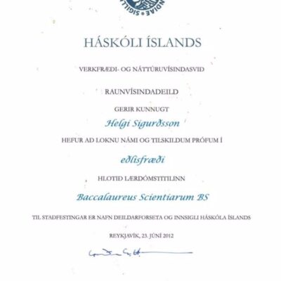 Buy Transcript Certificate from the Háskóli Íslands