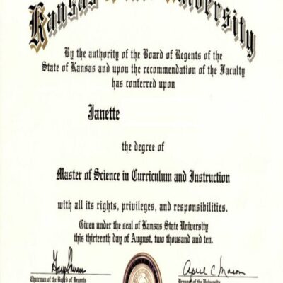 Buy Master Degree from The Kansas State University