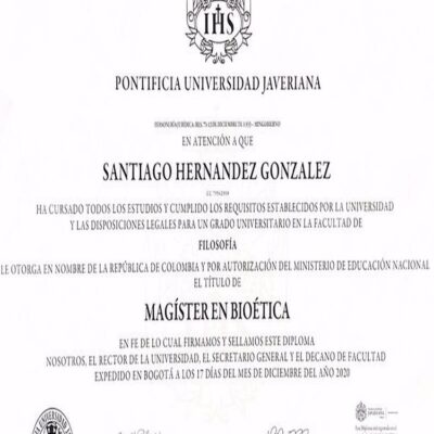 Buy PHD Doctorate Degree from The Pontificia Universidad Javeriana
