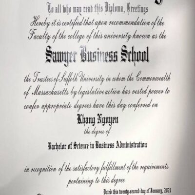 Buy Professorship Honorary Degree from The Suffolk University
