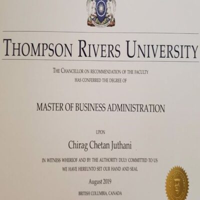 Buy PHD Doctorate Degree from The Thompson Rivers University