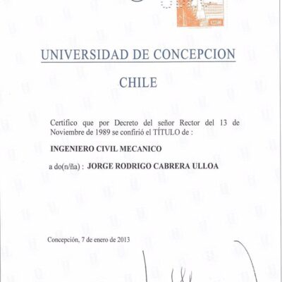 Buy Professorship Honorary Degree from The Universidad de Concepción