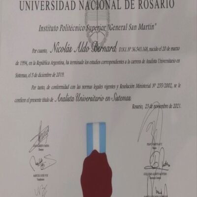 Buy Master degree from the Universidad Nacional de Rosario