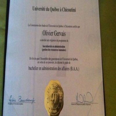 Buy Bachelors Degree from The Université du Québec à Chicoutimi