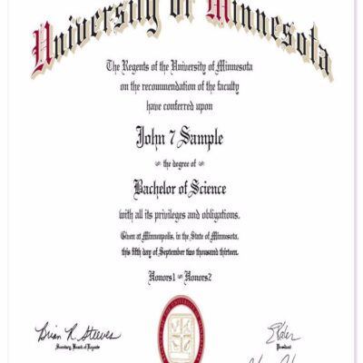 Buy Transcript Certificate from The University of Minnesota-Twin Cities