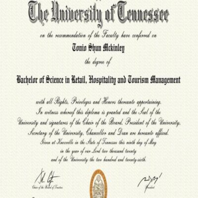 Buy PHD Honorary Doctorate Degree from The University of Tennessee, Knoxville