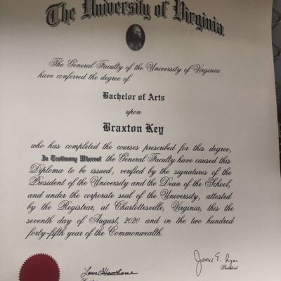 Buy PHD Honorary Doctorate Degree from The University of Virginia