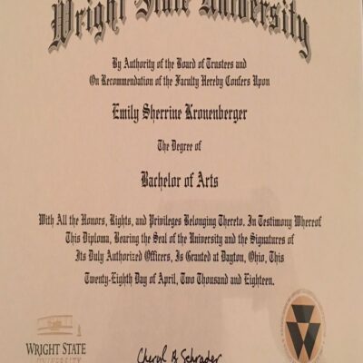 Buy Professorship degree from The Wright State University