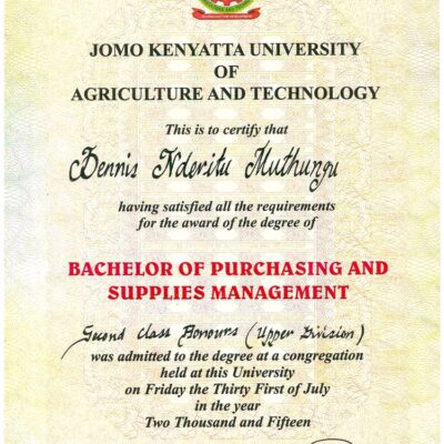Buy Professorship Honorary Degree from The Jomo Kenyatta University of Agriculture and Technology