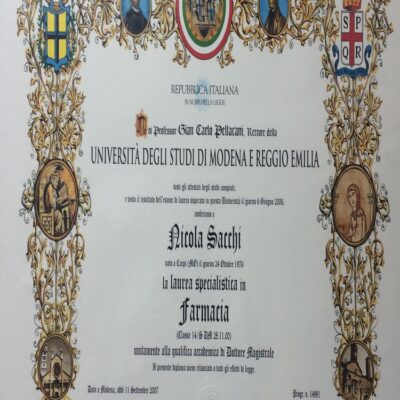 PHD Honorary Doctorate Università degli Studi di Modena e Reggio Emilia